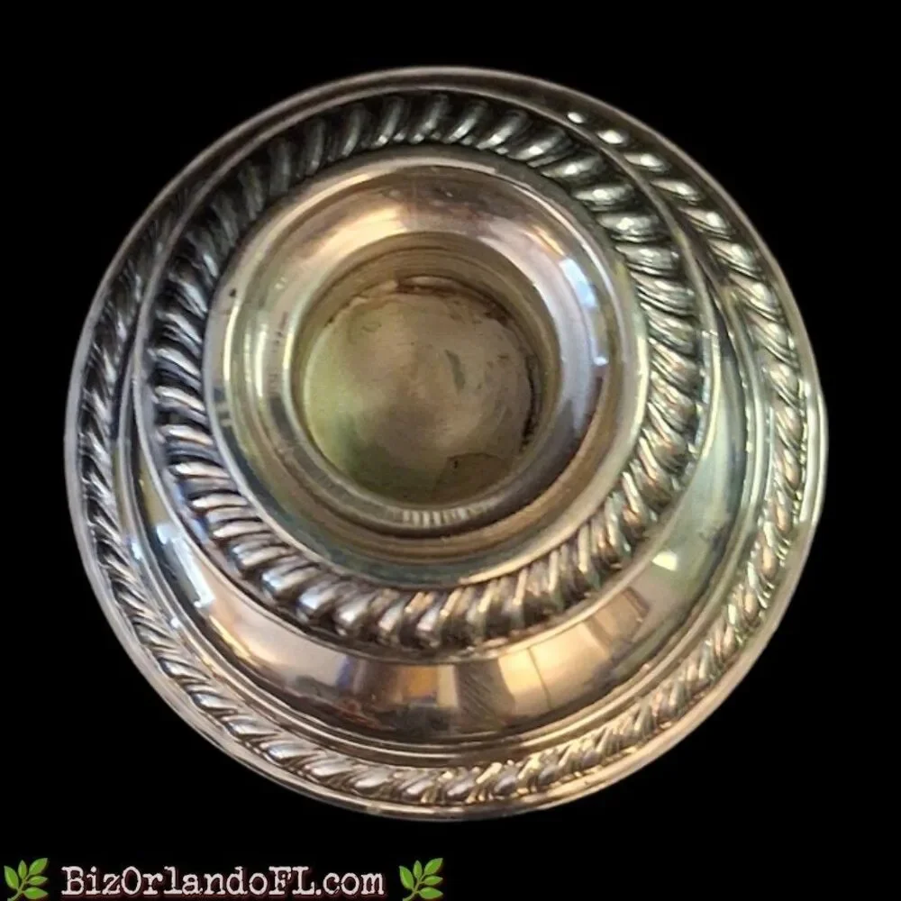 VINTAGE: Single Alvin S160 Sterling Weighted Candlestick Holder Gadroon Rim HTF